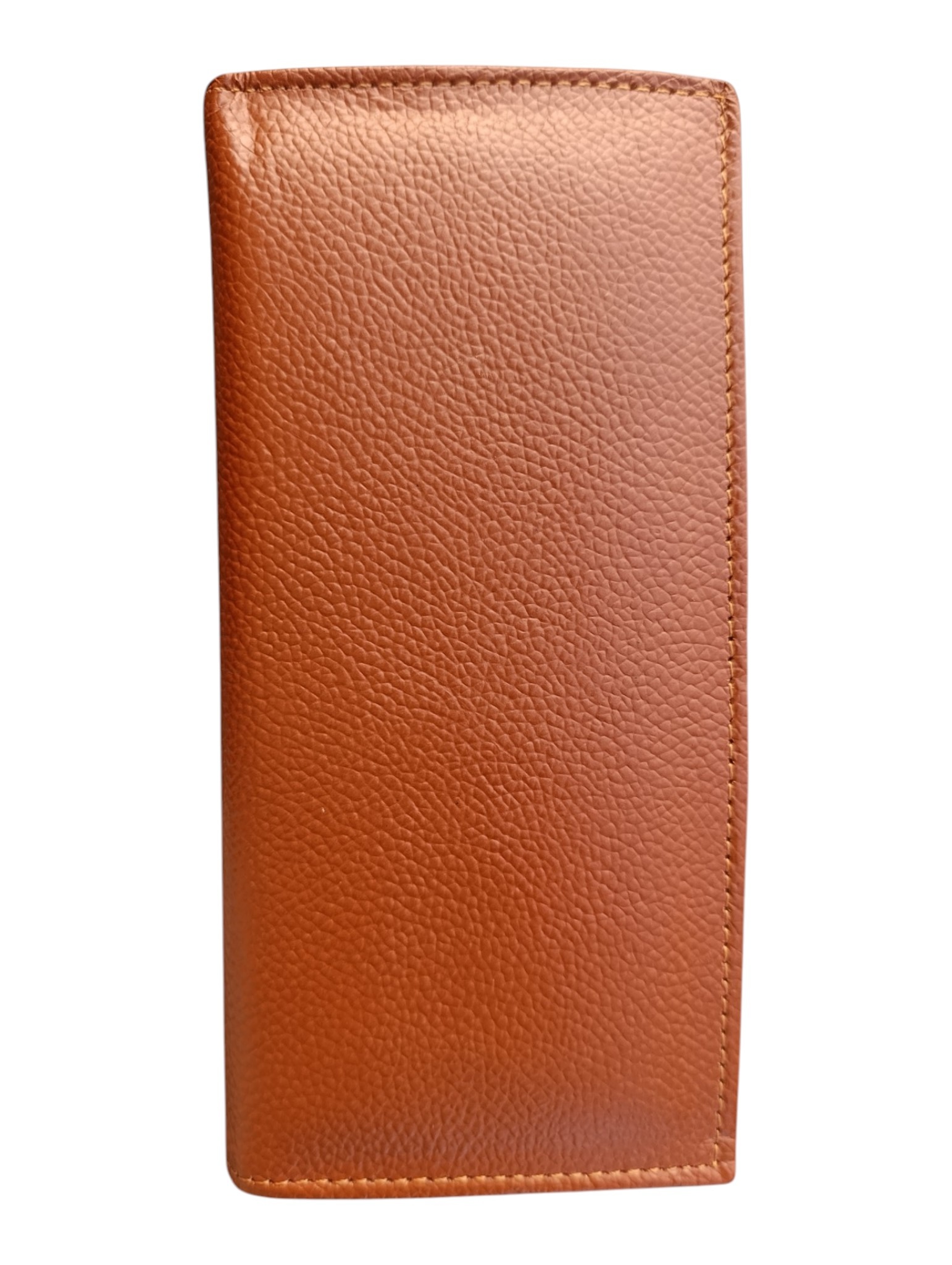 Premium Genuine Leather Long Wallet β Slim Bifold Checkbook Cover & Travel Organizer (Tan Brown)