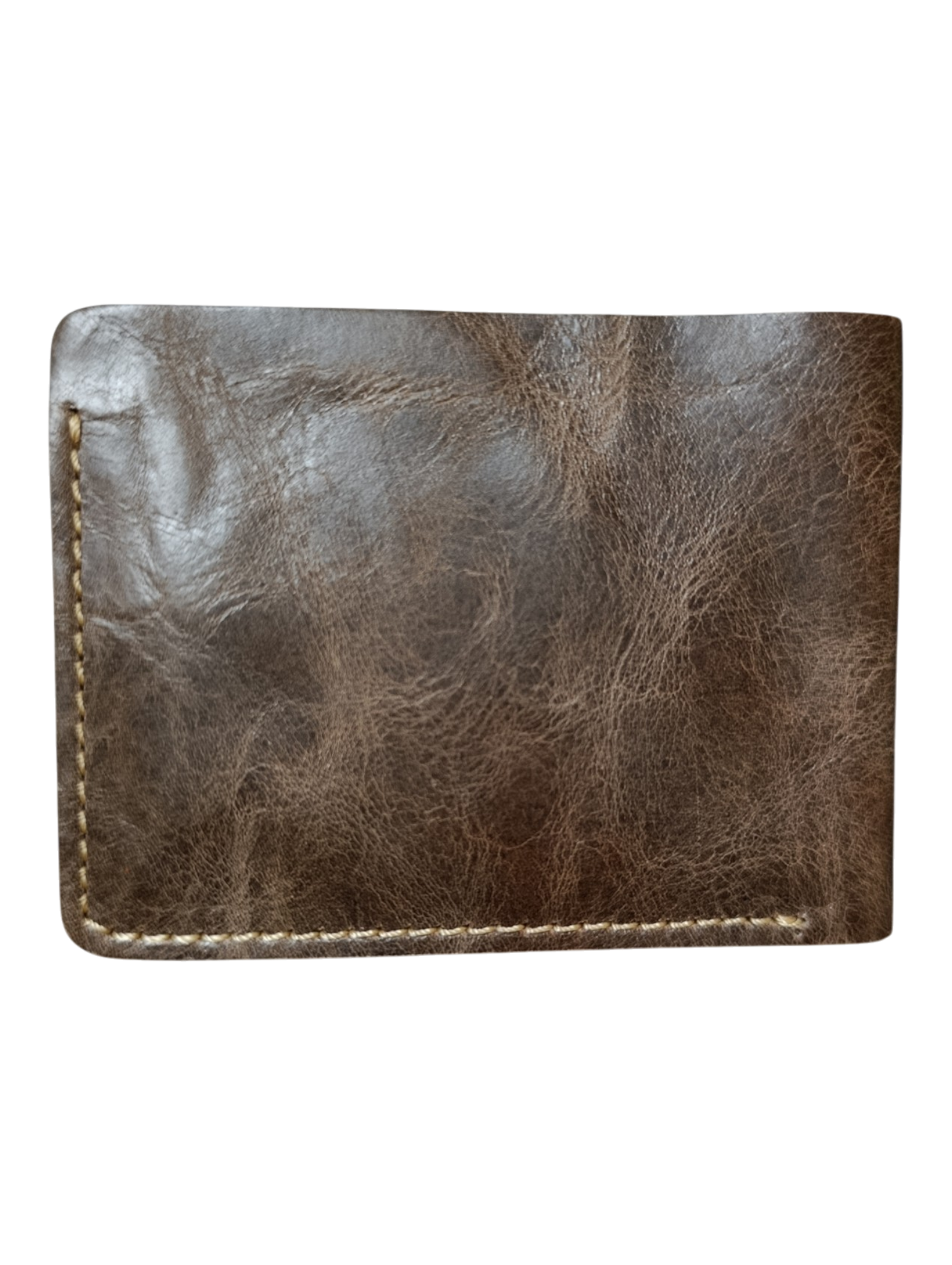 Handmade Distressed Brown Leather Bifold Wallet for Men – Genuine Full-Grain Vintage Cowhide Minimalist Card Holder