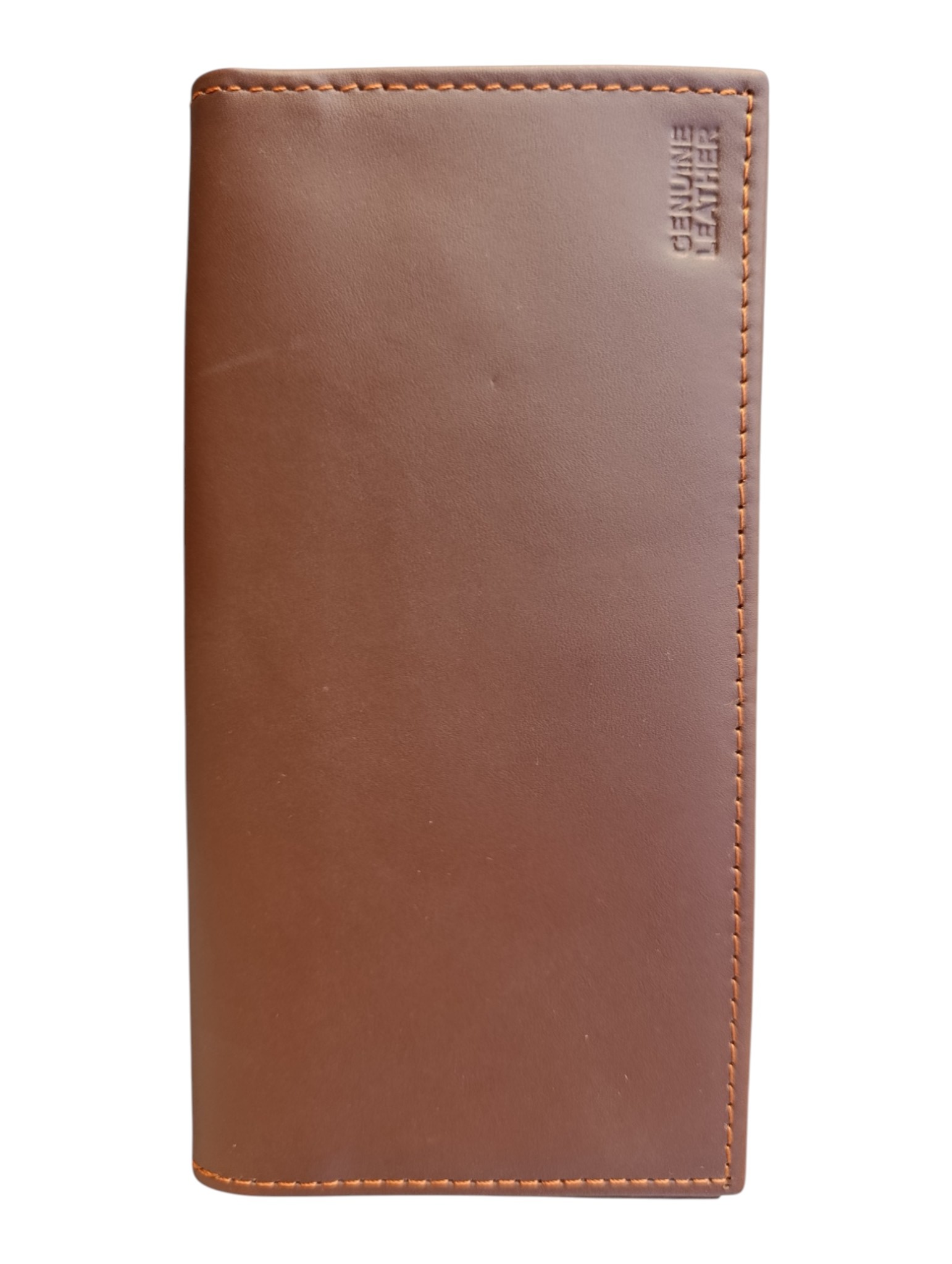 Premium Slim Genuine Leather Coat Wallet for Men - Classic Tobacco Brown